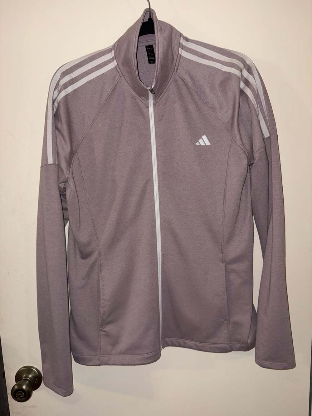 Adidas Women's Essentials Warm-Up Slim 3-Stripes Track Jacket Preloved Fig Large